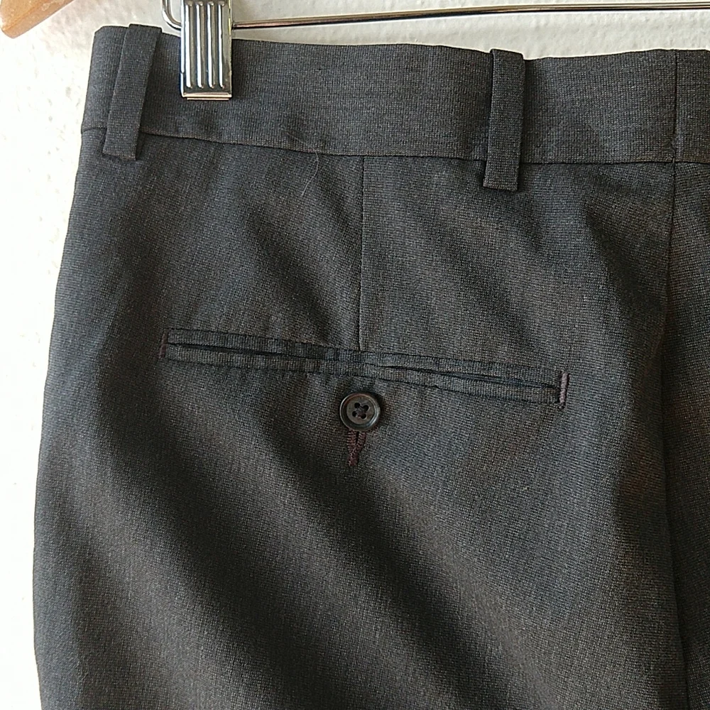 Dark Gray Slim Dress Pants Perry Ellis Portfolio 30 x 32 - Picture 8 of 8